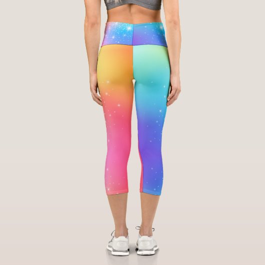 Leggings Capri Customizable Rainbow High Waisted Capris (Verso)