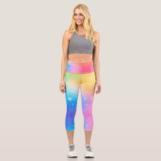 Leggings Capri Customizable Rainbow High Waisted Capris