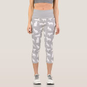 Leggings Capri Cute blanche Chat Motif gris clair (Recto)