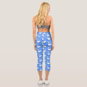 Leggings Capri Cute cygne blanc avec dessin de la couronne (Verso)