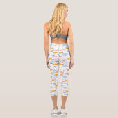 Leggings Capri Cute Doodle École de Motif de poisson (Verso)