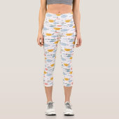 Leggings Capri Cute Doodle École de Motif de poisson (Recto)