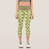 Leggings Capri Cute Fun Café Time Mugs Motif Yoga Exercice (Recto)