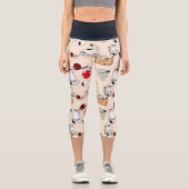 Leggings Capri Cute Funny Amoureux de les chats haute taille Capr (Recto)