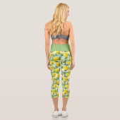Leggings Capri Cute Hip Tropical Summer Lemons Fruit Motif (Verso)