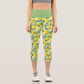 Leggings Capri Cute Hip Tropical Summer Lemons Fruit Motif (Recto)
