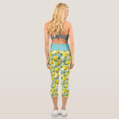 Leggings Capri Cute Hip Tropical Summer Lemons Fruit Motif (Verso)