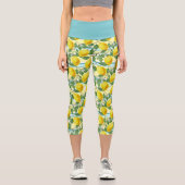 Leggings Capri Cute Hip Tropical Summer Lemons Fruit Motif (Recto)
