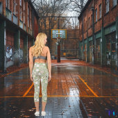 Leggings Capri Cute Kawaii amis animaux en Pastel Motif vert