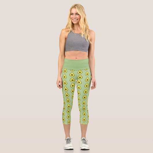 Leggings Capri Cute Kawaii Avocado (Recto)