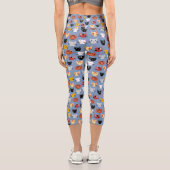Leggings Capri Cute Kitty Chat Motif bleu (Verso)