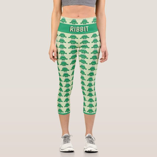 Leggings Capri Cute Motif de grenouille (Recto)