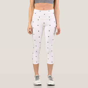 Leggings Capri Cute noir blanc pois motif élégant