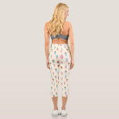 Leggings Capri Cute Pastel Motif de crème glacée (Verso)
