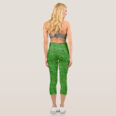 Leggings Capri Cute Patricks Day Vert Irlandais Lucky Clover Moti (Verso)
