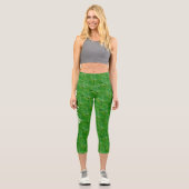 Leggings Capri Cute Patricks Day Vert Irlandais Lucky Clover Moti (Recto)
