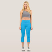 Leggings Capri Cute tendance Pastel Aqua Blue Cool haute taille (Recto)