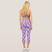 Leggings Capri Cute Unicorne Blanche Avec Rose & Bleu Mane (Verso)