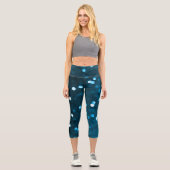 Leggings Capri Cyan Blue Sparkly Bokeh Abstrait (Recto)