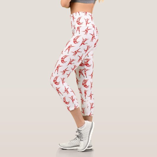 Leggings Capri Dabing Père Noël Fun Motif de Noël (Gauche)
