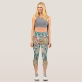 Leggings Capri Daffodique chintz papier peint à fleurs Art nouvea (Recto)
