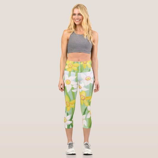 Leggings Capri Daffodiques de printemps (Recto)