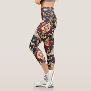 Leggings Capri Damas floral Art Nouveau doré