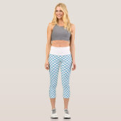 Leggings Capri Damier bleu blanc (Recto)