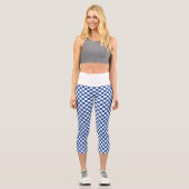 Leggings Capri Damier Bleu Nuit Blanc (Recto)