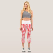 Leggings Capri Damier rouge blanc (Recto)