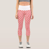 Leggings Capri Damier rouge blanc (Recto)