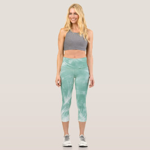 Leggings Capri Dandelions Abstraits et lucioles Vert