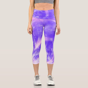 Leggings Capri Dandelions Abstraits et lucioles Violet