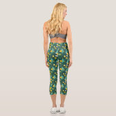 Leggings Capri Dandelions jaunes d'été (Verso)