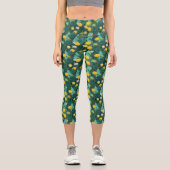 Leggings Capri Dandelions jaunes d'été (Recto)