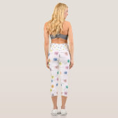 Leggings Capri Dansons | Motif floral aquarelle (Verso)