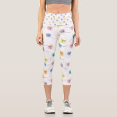 Leggings Capri Dansons | Motif floral aquarelle (Recto)