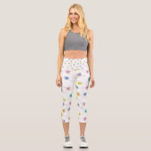 Leggings Capri Dansons | Motif floral aquarelle (Recto)
