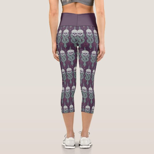 Leggings Capri Dark Mark Geometric Icon Pattern (Verso)