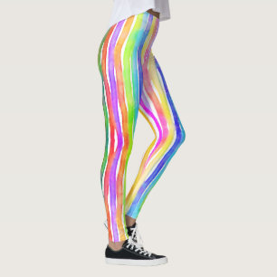 Leggings Capri de yoga rayé moderne coloré vif