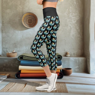 Leggings Capri Déco artistique Art Déco Sirène Blonde Croissant d