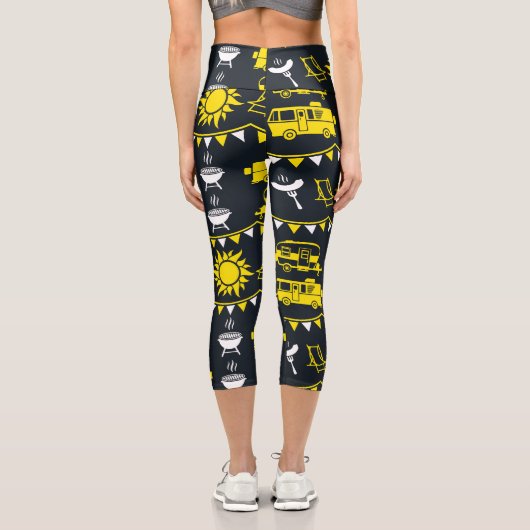 Leggings Capri Décor camping Caravan (Verso)