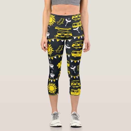Leggings Capri Décor camping Caravan (Recto)