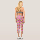 Leggings Capri Décoration de maison florale boho moderne (Verso)