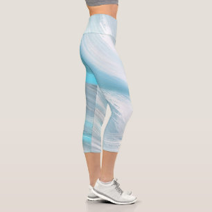 Leggings Capri décoration moderne et moche bleue