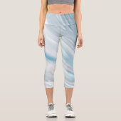 Leggings Capri décoration moderne et moche bleue (Recto)