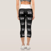 LEGGINGS CAPRI DÉDIÉ À DIEU PERSONNALISABLE COOL TEXTE BLANC (Verso)