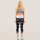 LEGGINGS CAPRI DÉDIÉ À DIEU PERSONNALISABLE COOL TEXTE BLANC (Recto)