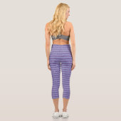Leggings Capri Deep Amethyst Glitter Style Horizontal Stripes (Verso)