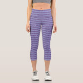 Leggings Capri Deep Amethyst Glitter Style Horizontal Stripes (Recto)